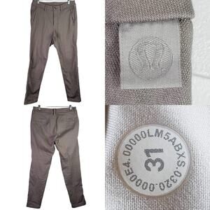 Lululemon Pants ABC Slim Mens Size 31X31 Gray Putty Stretch Golf Chino